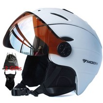 MOON 프로페셔널 반쯤 덮인 스키 헬멧 통합 성형 스포츠 남자 여성 스노우 스키 스노우 보드 헬멧, 엘58-61cm, 협력사, 화이트