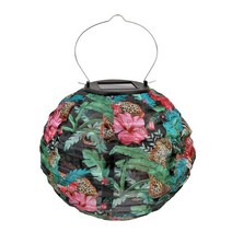 남포등 호롱불방수 태양광 LED 중국 랜턴 조명 20cm 야외 정원 결혼식 휴일 파티 인쇄 장식 라운드 행잉 램, 올리브