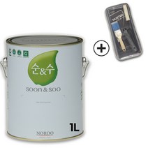 노루페인트 순앤수 100 친환경 내부용 수성페인트 1L 무광 간단세트, 화이트2