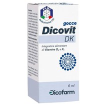 Dicofarm dicofarm dicovit dk drops 6 ml- 비타민 D3 및 K1의 식품 보충, 4개