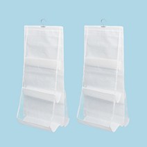 투명창 수납 보관대 6칸 걸이식 가방 정리대_2p 흰색, 단품