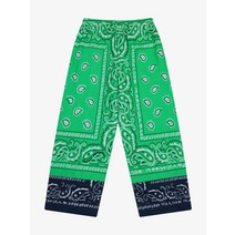 메종 망고스탄 아동공용 페이즐리 프린트 프린팅 투톤 밴딩 팬츠(PRO00517_GREEN) 그린