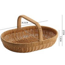 피크닉 라탄바구니 빵 과일 스낵 보관 바구니 등나무, Y타입