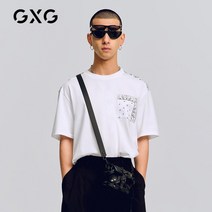 반팔티셔츠남자 GXG 남성의류 캐슈넛 꽃 시리즈 봄계절 상점 같은스타일 t셔츠 패치워크 스타일리쉬 상의 2164415359