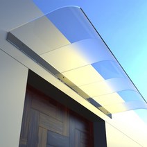 투명 어닝 빗물받이 차양 투명 지붕 처마 차면시설, H 400x800 매트-상단 설치