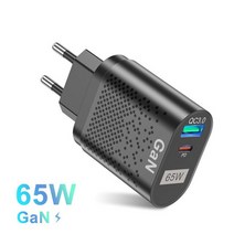 Tkey65W 질화 갈륨 GAN 휴대폰 고속 충전기 어댑터 아이폰 샤오미 삼성 USB PD 빠른 KCEUUS 플러그, 01 Black For EU, 1개