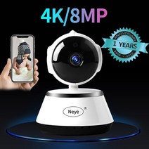 스마트카메라 Neye 실내 8mp 4k HD 스마트 홈 야간 투시경 360도 파노라마, 4mp, EU 플러그, 3.6mm