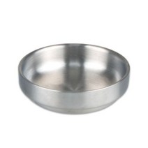 304샤틴 이중 원형굽찬기(4sizes)-무광 스텐접시 캠핑용품 한식 레스토랑 업소용, 6.5인치(DS-8535)