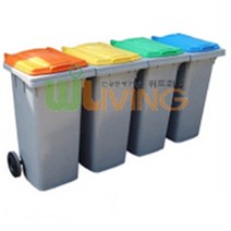 분리수거함(HDPE) (다용도함120L/페달형) 주택 폐건전지수거함 대용량 종이, 파랑_비닐(필름)류