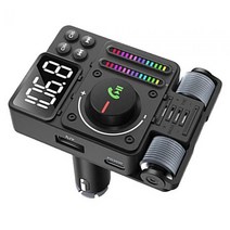 블루투스 FM 송신기 라디오 수신기 자동차 자동차 MP3 블루투스 어댑터, 8.15cmx5.87cmx12cm, ABS PC 금속, 검은색