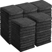 Shimeyao 40팩 표백 방지 타월 극세사 흡수성 살롱 헤어 빠른 건조 핸드 벌크 40.6 x 73.7cm(16 29인치) 체육관 목욕 스파 면도 이발소용 (그레이) 5, Black