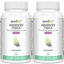 sharoaid tudca 간 지원 보조제 1200 mg-타사 테스트-간 해독을 위한 고강도 포뮬러-간 신장 담낭 건강을 위한 비건 캡슐 1병-60 캡슐, 60카운트(2개 팩)