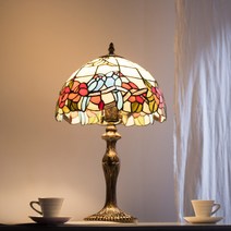 스테인드 글라스 스탠드 블루버드/램프포함, 전구색(노란빛)