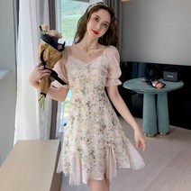 Maidefei 여름 꽃무늬 쉬폰 원피스
