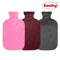 파쉬 다이아몬드무늬 보온 물주머니 2L + 면스판커버, 핑크, 1개