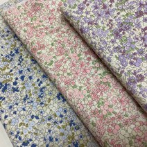 앤패브릭 면원단 쁘띠제리플라워 3color 패브릭 원단, 퍼플