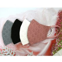 국산 레이스 순면마스크 입체마스크, 레이스마스크(그레이)