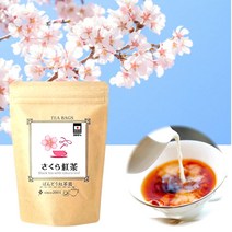 일본 벚나무 식용 벚꽃 사쿠라 홍차 30티백 천연 벚꽃잎 100% 사용 무첨가 무향료, 단일상품개