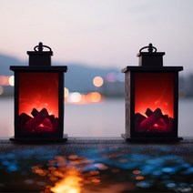 불멍무드등 LED벽난로 모닥불 엔틱무드등 캠핑, D타입(엔틱)