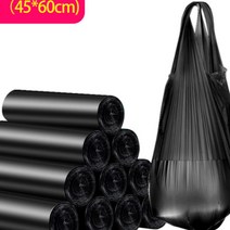 비닐봉투 한묶음 100장 손잡이 청소 자동차 휴대용 등산 산책 트랙킹 운동 스포츠 여행 고리 걸이 한장씩 분리수거 가정 회사 사무실 공장 현장 생산 라인 질김 다용도 (블랙)