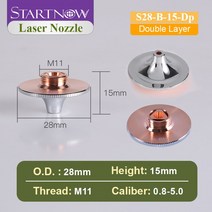 레이저컷팅기 Startnow HANS 레이저 커팅 노즐 Precitec Raytools WSX CNC 기계 부품 HSG 파이버 커터 용 크롬 도금, [02] 1.0, [03] S28-B-15-Dp