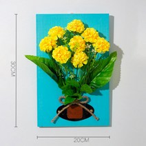 감성 인테리어 플라워 벽장식 꽃장식 카페 거실 현관 벽걸이 인테리어 소품 꽃액자 조화, 대.파란나무＋국화