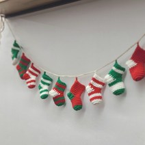 에브리니팅 코바늘소품 양말가랜드 아기방꾸미기 양말뜨기 태교손뜨개 DIY동영상패키지 크리스마스선물