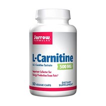 체중조절 자로우 공식 L-카르니틴 500mg - 지방에서 에너지 생산(ATP)을 위한 중요한 보조 인자 타르트레이트로서의 식이 보충제 50가지 채소 캡슐(포장은 다를 수 있음), 50 카운트(12개 팩), 캡슐