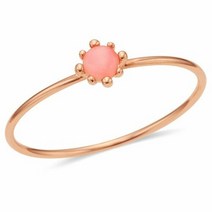 [비앤비골드] 18K 3mm 캐보션 핑크오팔 텐션 유닛링 반지 NPR28705