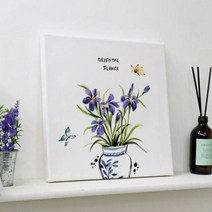 아트박스/꾸밈 tl852-캔버스액자30x30_수묵화꽃2, 2.꽃창포와나비