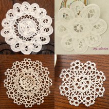 레이스 컵 찻잔받침 도일리 홈카페 티코스터, 2. 태팅도일리, 크림색 10cm