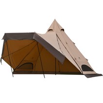 TOMOUNT 2.1M 다용도 티피 면텐트 화로대 사용가능, 브라운