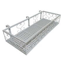 모칸도 베란다 화분걸이 창틀 화분걸이대 (고층 직각형 60x20cm) 창틀용 고리 3개, 창틀고리2cm, 화이트