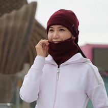 하후캐나다 방한 겨울 털모자 비니 넥워머 마스크 낚시 등산 1세트 2세트, 네이비+네이비