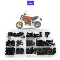 Xitomer 풀 세트 페어링 볼트 키트 GROM MSX125 2013 2014 2015 2016 GROM MSX125 장착 키트 와셔/그로밋/클립/너트/고정 (매트 블랙)
