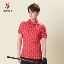 세바스찬골프 남성 폴리스판 삼각 도형 패턴 카라넥 반팔 티셔츠 K211 K212