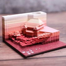 3D 메모장 인테리어 소품 조명 포스트잇, 기요미즈데라 청록색