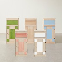 엘린까사 원목 더스트박스 대형 인테리어 휴지통 분리수거함 다용도 수납정리함 5color, 화이트
