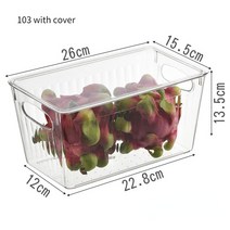 냉장고 서랍 투명 과일 식품 저장 상자 보관함 식료품 저장실 냉동고 용기, [17] 103 with cover