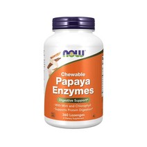 NOW Foods Chewable Papaya Enzyme With Mint And Chlorophyll Lozenges 나우푸드 파파야 엔자임 효소 츄어블 로젠지 360정, 360개입, 1개