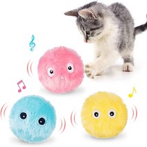 펫스윗홈 고양이 공 장난감공 혼자노는 장난감 분리불안 장남감 소리나는 캣닢공, 빨강 파랑 노랑 3가지 1SET
