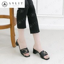 애슬릿 애슬릿 여성 D버클 스트랩 사무실 뮬 힐 슬리퍼 6cm