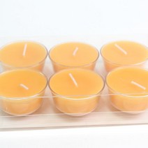밀랍 티라이트 (6개) - 천연밀랍/밀납양초, 6개