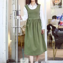 앞뒤 통원피스 앞치마 카키 조리복 주방의류