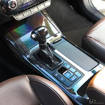 JS automotive 올뉴쏘렌토 더뉴쏘렌토 자동차 실내 기어 컵홀더 패널 몰딩스티커 긁힘방지 가드 테이프 튜닝 셀프 드레스업 용품, 홀로그램 블랙카본
