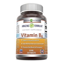 어메이징뉴트리션 비타민 B6 50mg 타블렛, 250개입, 1개, 250정