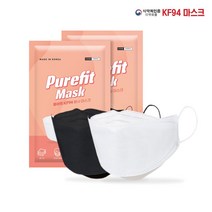 국내산KF94 퓨어핏 방역 마스크100매 귀편한 숨쉬기편한 대형 KF 비말 덴탈 먼지차단 컬러 명품 패션 보건, 상품선택, 화이트