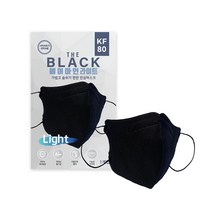 숨쉬기편한 KF80 새부리형마스크 에어마인 더블랙 라이트 대형 블랙 써멀본드안감 개별포장, 30매입