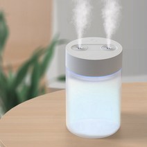 로아 LED 초음파가습기 무드등 소형 사무실 원룸 저소음 차량용 가정용 에어워셔 USB, 단품