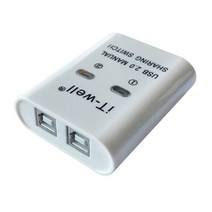 USB 스위치 선택기 KVM 허브 어댑터 2 PC 공유 1 USB 프린터 공유 장치 공유, 하얀색